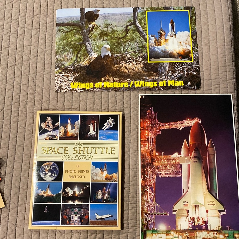 NASA space shuttle collector items jumbo post card photo print set 1990s vintage